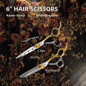 Tijeras de Entresacar Profesionales de Acero Inoxidable de 6.0 Pulgadas para Peluquería, 30 Dientes, para Diestros, con Logotipo Personalizado - Product Image 2