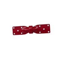 Ankela Red Wavy Bow Hairpin Cute White Bangs Sweet Duckbill Clip Female Side Clip Hair Accessories Back to School Graduation