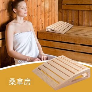 Coussin de sauna en bois massif, forme en S, soutien du cou, ventilation, dossier pour chambre à coucher, hôtel, salon de beauté - Product Image 2