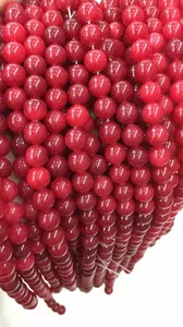 Venta al por mayor, precio barato, alta calidad, 4-8mm, cuentas de <span class=keywords><strong>jade</strong></span> rojo, cuentas sueltas de piedras preciosas para la fabricación de joyas - Product Image 4