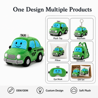 Jouet en peluche voiture taxi verte personnalisée OEM ODM, véhicule en peluche doux style poupée, logo, faible MOQ, fabricant en gros, usine, polyester