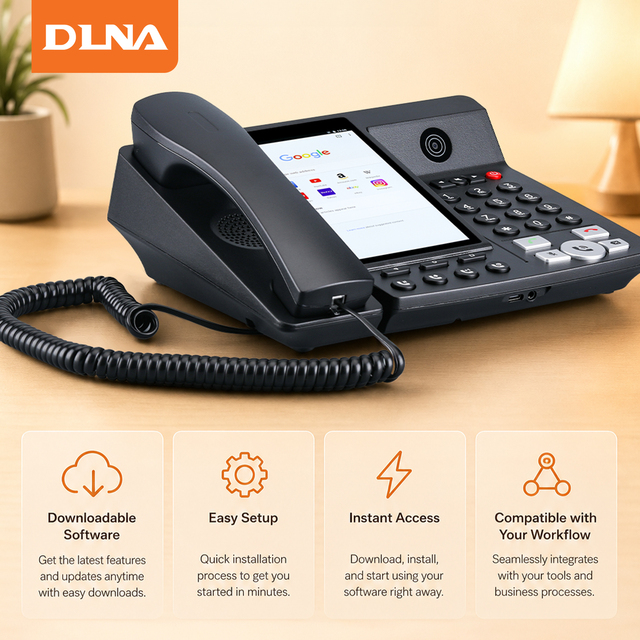 DLNA ZT9500 5.5 Inch Android Smart Office Phone 4G LTE WiFi Desktop Telephone with Downloadable Software for Enterprise Workflow