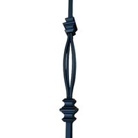 Moderne Eisenbaluster Hohl Satin-Schwarz Schmiedeeisen Sicherheits-Treppengeländer