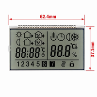 Module d'affichage LCD personnalisé pour thermostat TN, écran LCD segmenté, affichage de l'heure et de l'humidité, 3.3V-5.0V, 6/12 heures, marque Maijin, OEM ODM