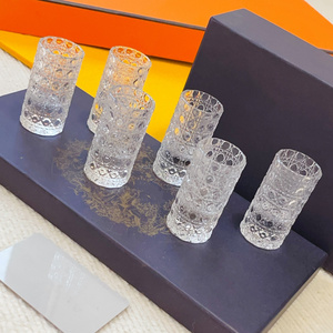 New Luxury Engraved Gemstone <b>Pattern</b> Liquor Glass Bottles 6pcs - Product Image 4