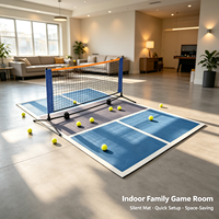 Set Net dan Mat Lapangan Pickleball Mini Indoor OEM ODM Logo Kustom Grosir Partai Besar MOQ Rendah untuk Pelatihan Olahraga Keluarga Supplier 5X3FT
