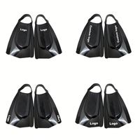 Palmes de natation en silicone personnalisables avec logo imprimé en couleur, 8 tailles, pour adultes
