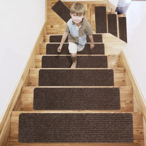 Home <b>Stair</b> Mat Rectangle Solid Pattern Multicolor Polyester Fiber Non-Slip Carpet <b>Padding</b> for Indoor Use - Product Image 3