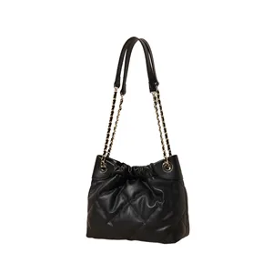 Bolso de Mano Personalizado para Mujer, Tipo Satchel, de Cuero Genuino, Bolso Tote, Impermeable, de Color Sólido, con Correa para el Hombro - Product Image 1