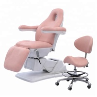Table de massage électrique moderne BonnieBeauty pour hôpital, avec réglage électrique du dossier, de la hauteur, du repose-pieds et de l'inclinaison, coussin de 8 cm, pliable