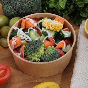 Nhà sản xuất tùy chỉnh dùng một lần cấp thực phẩm giấy kraft Bát súp giấy kraft Bát salad - Product Image 5