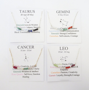 Collar Zooying de cristal del zodiaco, collar de piedra natal, Collar personalizado para dama de honor, joyería delicada de piedras preciosas naturales - Product Image 6