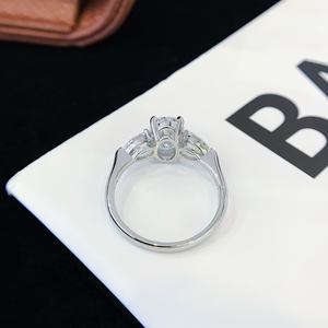 Anillos de Tres Piedras de Diamante de Corte Ovalado de Platino Pt950 de Lujo, 1.54ct, con Certificado NGTC, para Compromiso, Boda y Regalo - Product Image 3