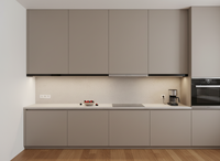 Coque en profilé aluminium pour armoire de minibar d'hôtel, poignée intégrée sans joint, éclairage doux intégré sur rail YB1042-33