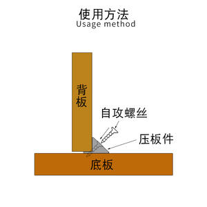 Petits chevilles d'angle blanches Armoires à panneau arrière en plastique Armoires à chaussures Armoires à chaussures Connecteurs de montage triangulaires Étagère Cuisine - Product Image 3