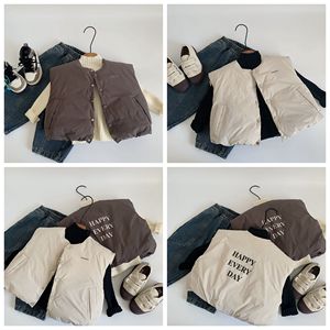 Enfants gilet décontracté enfants manteau vers le bas coton pour l'hiver garçons et filles gilet gilet simple bouton bébé veste - Product Image 2