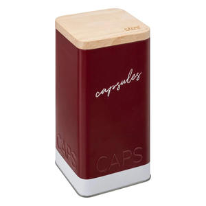COLOR EDITION Porte-capsules en métal bordeaux 9x9 H.18 H.9 - Product Image 1