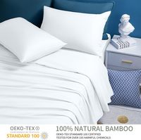Pur bambou véritable 100% viscose de bambou dérivé de bambou ensemble de draps de lit en bambou luxueusement doux et refroidissant Double couture