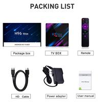 Boîtier TV intelligent Android 10.0 4K HD Quad Core H96 Max RK3318 de l'usine Rockchip, puce H96max RK3318, OTT STB