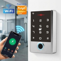 Sistema de Control de Acceso con Huella Dactilar, Reconocimiento Facial, Tarjeta RFID y Contraseña, Resistente al Agua IP68, Control por Aplicación WiFi Tuya, Abrepuertas