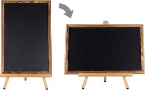 Letrero de Pizarra Borrable de Madera Quemada de 18 Pulgadas <span class=keywords><strong>con</strong></span> Soporte de <span class=keywords><strong>Caballete</strong></span> Tipo A, Tablero de Menú de Sobremesa, Letrero de Pizarra para Bodas y Eventos - Product Image 4