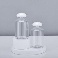 Bouteille de toner cosmétique verte transparente de luxe avec bouchon à vis champignon 100ml 150ml 200ml bouteilles de parfum de pulvérisation de brouillard corporel uniques
