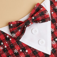 Bandana de luxe en polyester et coton pour chien avec nœud papillon réglable pour Noël - Tailles S/M/L