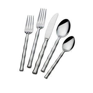 Ensemble de couverts au design unique Couverts à long manche en argent poli miroir - Product Image 1