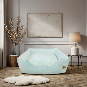 MEiweipet-Cama grande de felpa para perros, sofá cuadrado verde claro, antideslizante, para dormir, ventilado, estampado, para mascotas - Product Image 4