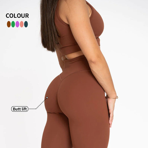 Mallas de Yoga personalizadas para <span class=keywords><strong>mujer</strong></span>, conjuntos de entrenamiento para correr, <span class=keywords><strong>ropa</strong></span> de Yoga, Tops, <span class=keywords><strong>ropa</strong></span> de ejercicio, conjuntos de Fitness de gimnasio suave y mantecoso - Product Image 1