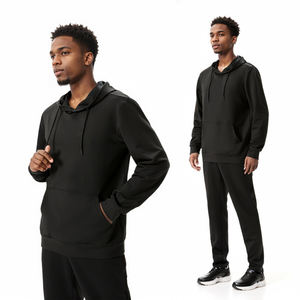 Sweatpants And <b>Jacket</b> Set <b>Workout</b> Mens Breathable <b>Jackets</b> Hoodie Windproof Joggers Wears Gym Fitness For Mens - Product Image 1
