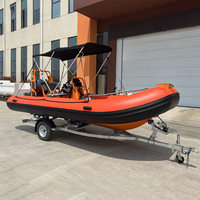 16ft Aluminium RIB 480 V Coque Aluminium Décortiqué Nervure Bateau Gonflable RIB Pêche Canot Bateaux Ponton Avec CE Certifié