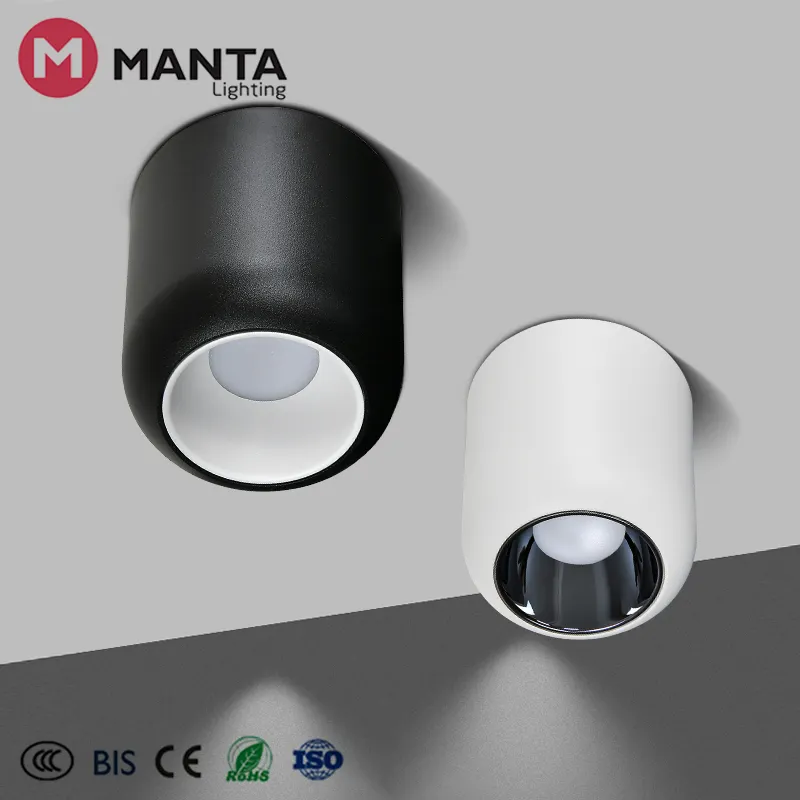 Nasıl parlak yüksek kaliteli modern yüzeye monte Downlight aydınlatma armatürleri Gu10 siyah beyaz alüminyum tavan spot armatür