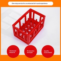 Caisse de rangement empilable robuste à 12/24 compartiments avec poignées intégrées, caisses en plastique pour bouteilles de lait en verre