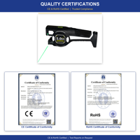 Ruban à mesurer laser vert 5M, 30mW, 515-525nm, rechargeable 18650, Type-C, verrouillage automatique, acier inoxydable, format compact, CE RoHS