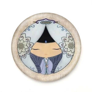 Vintage Cartoon <b>Compact</b> <b>Mirror</b> Single Sided Hd Makeup <b>Mirror</b> Elegant Art Design Portable Pocket <b>Mirror</b> For Women Girls - Product Image 2