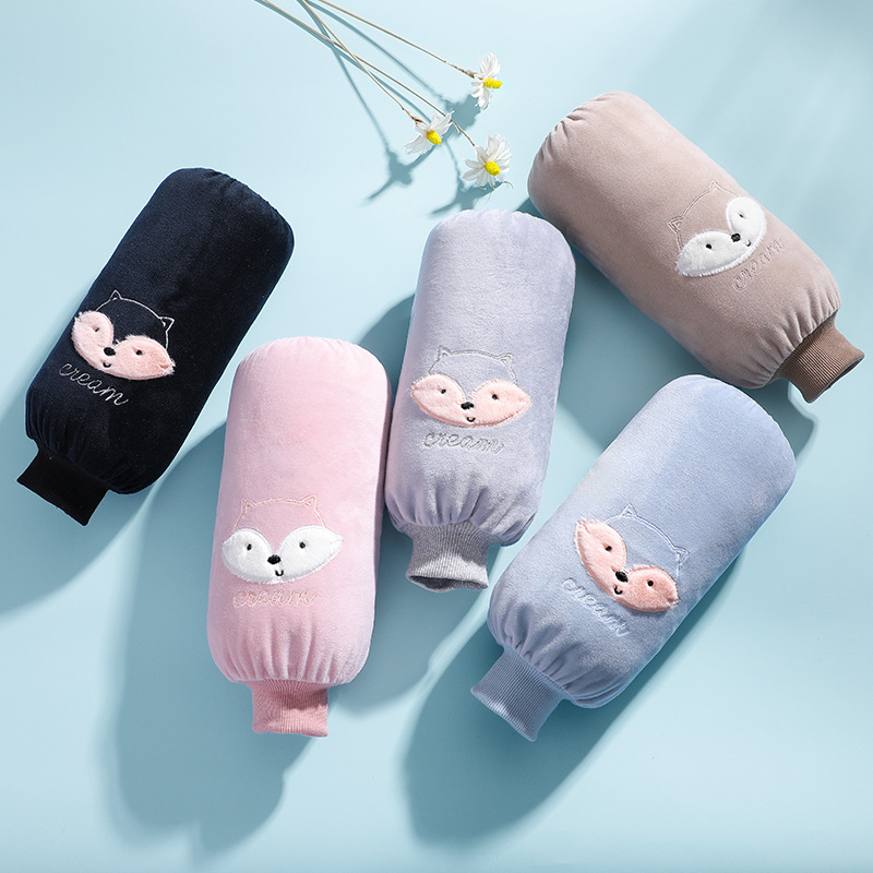 Симпатичные противоскользящие помогает бороться с дамские осенне-зимние Бытовая очистная бархатное платье с коротким рукавом со рукава защитные манжеты