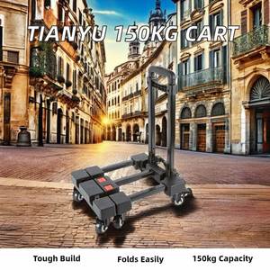 Giỏ hàng xe tải phòng tắm Heavy Duty gấp nền tảng mua sắm 6 bánh xe cầu thang leo núi tay xe - Product Image 2