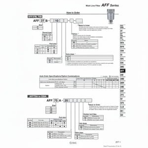 Modèle de filtre de ligne principale pneumatique SMC AFF4C-02B produit de filtre à air - Product Image 1