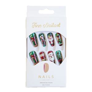Ensemble cadeau d'hiver WM-304, 24 pièces, faux ongles courts, portables pour les doigts, vert, sapin de Noël, cadeau d'hiver de Noël - Product Image 5