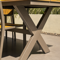 Ensemble table et chaises en WPC jaune, plusieurs combinaisons disponibles pour café, balcon, expédié de Chine