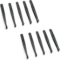 Juego de pinzas de plástico ESD antiestáticas negras, pinzas de puntas curvas planas puntiagudas para electrónica, Kit de herramientas de reparación de PCB de teléfono