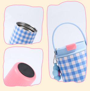 Gourde isotherme portable mignonne imprimée de 750 ml en acier inoxydable 316 avec poignée et pendentif fleur, tasse thermique de voyage - Product Image 3