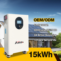 Batterie LiFePO4 de qualité A 51,2 V 200 Ah 10 kWh pour stockage d'énergie solaire domestique, batterie lithium avec garantie de 10 ans et BMS intégré