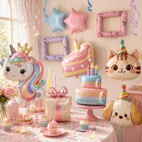 NOUVEAU Ballons en aluminium à motifs de dessins animés (gâteau, lune, étoile, licorne) pour fêtes d'anniversaire d'enfants, commande en gros
