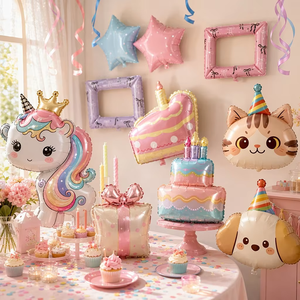 NUEVOS Globos de Aluminio con Forma de Pastel, Luna, Estrella y Unicornio para Fiestas de Cumpleaños Infantiles, Pedido al por Mayor - Product Image 2