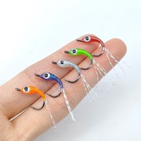 Lot de 5 mouches de pêche sur glace en boîte, taille 6 #   Leurre Scud Nymph avec Hot Spot et Flash Tinsel pour la pêche au Panfish, à la Truite et à la Perche en Finesse