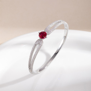 Crown Shape Fashion Tennis <b>Bracelet</b> With Blue Stone And Diamonds For Women Party Jewelry <b>Copper</b> Alloy Plating - Product Image 3