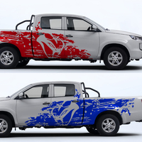 Autocollant de carrosserie de camionnette anti-rayures noir à motif animalier, taille personnalisée, 2 pièces, film vinyle pour voiture tout-terrain, garantie 1 an