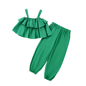 Pantaloni anti-zanzara arruffati con fionda in tinta unita per bambini vestito estivo per nuove <span class=keywords><strong>ragazze</strong></span> - Product Image 5